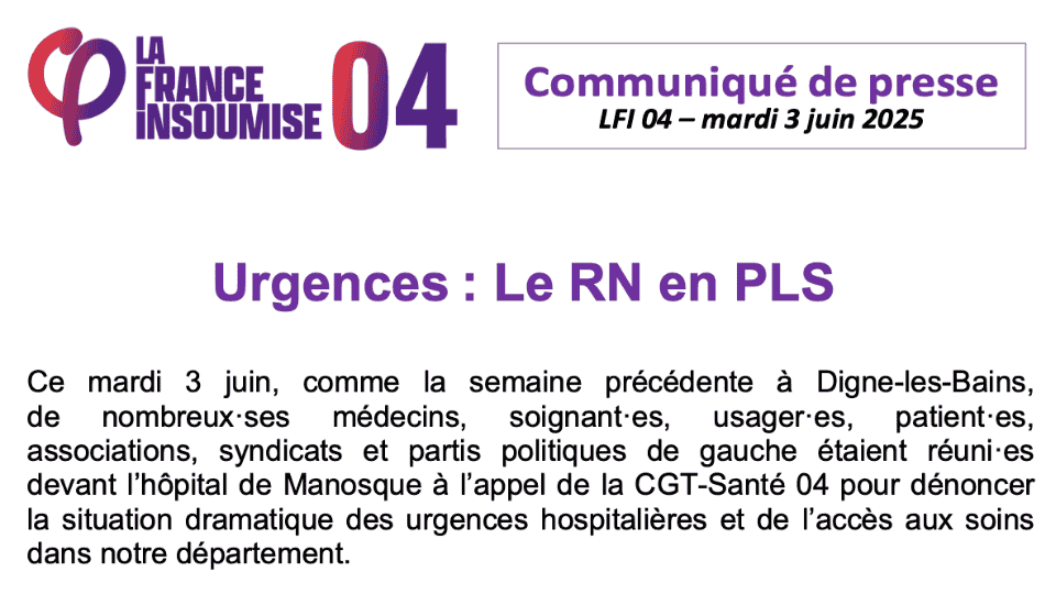 Urgences : Le RN en PLS