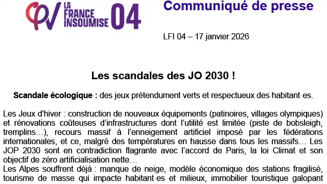 Les scandales des JO 2030 !
